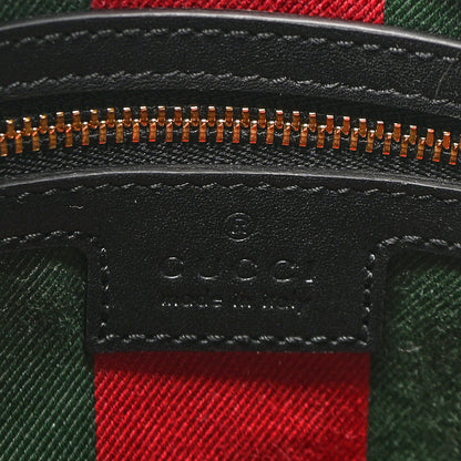 Gucci GG Supreme Monogram Textured Calfskin Medium Emblem Shoulder Bag Beige Dark Brown Black 6 of 10
