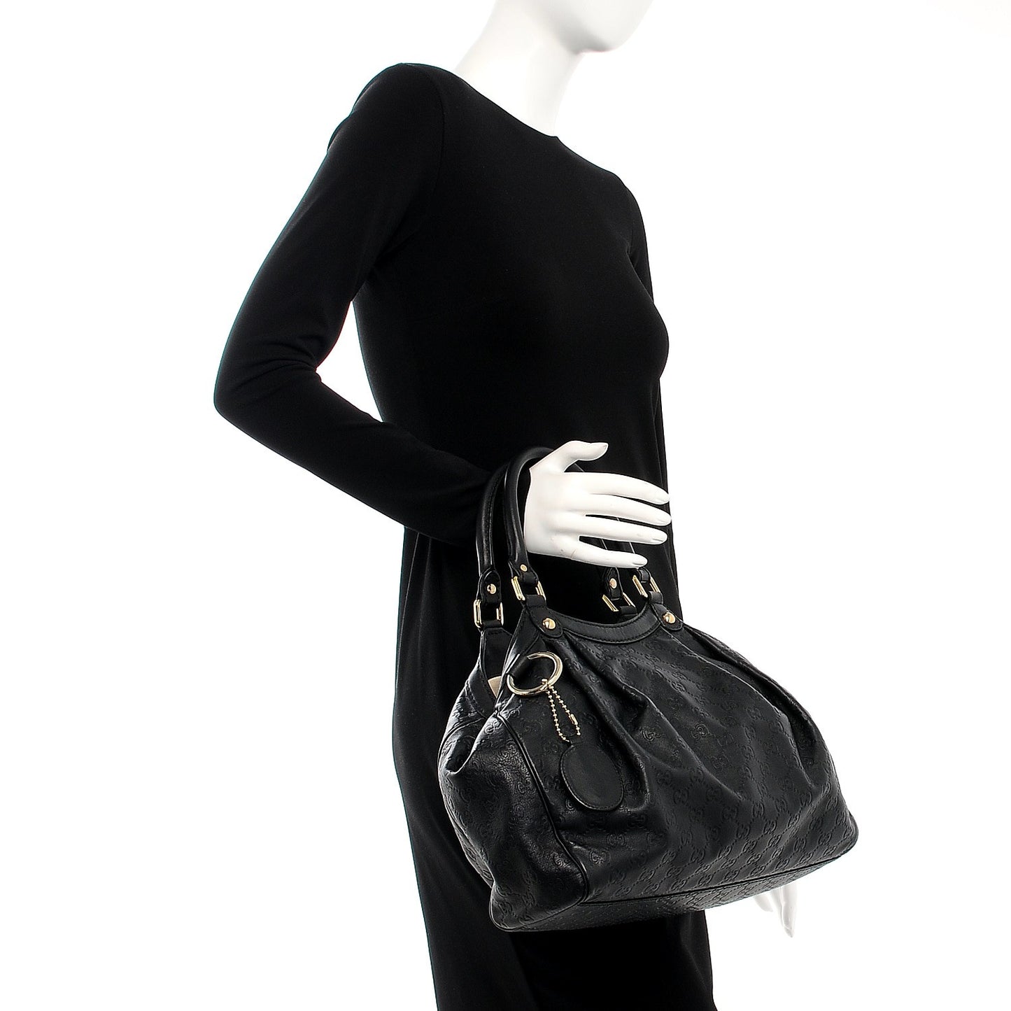 Guccissima Medium Sukey Tote Black