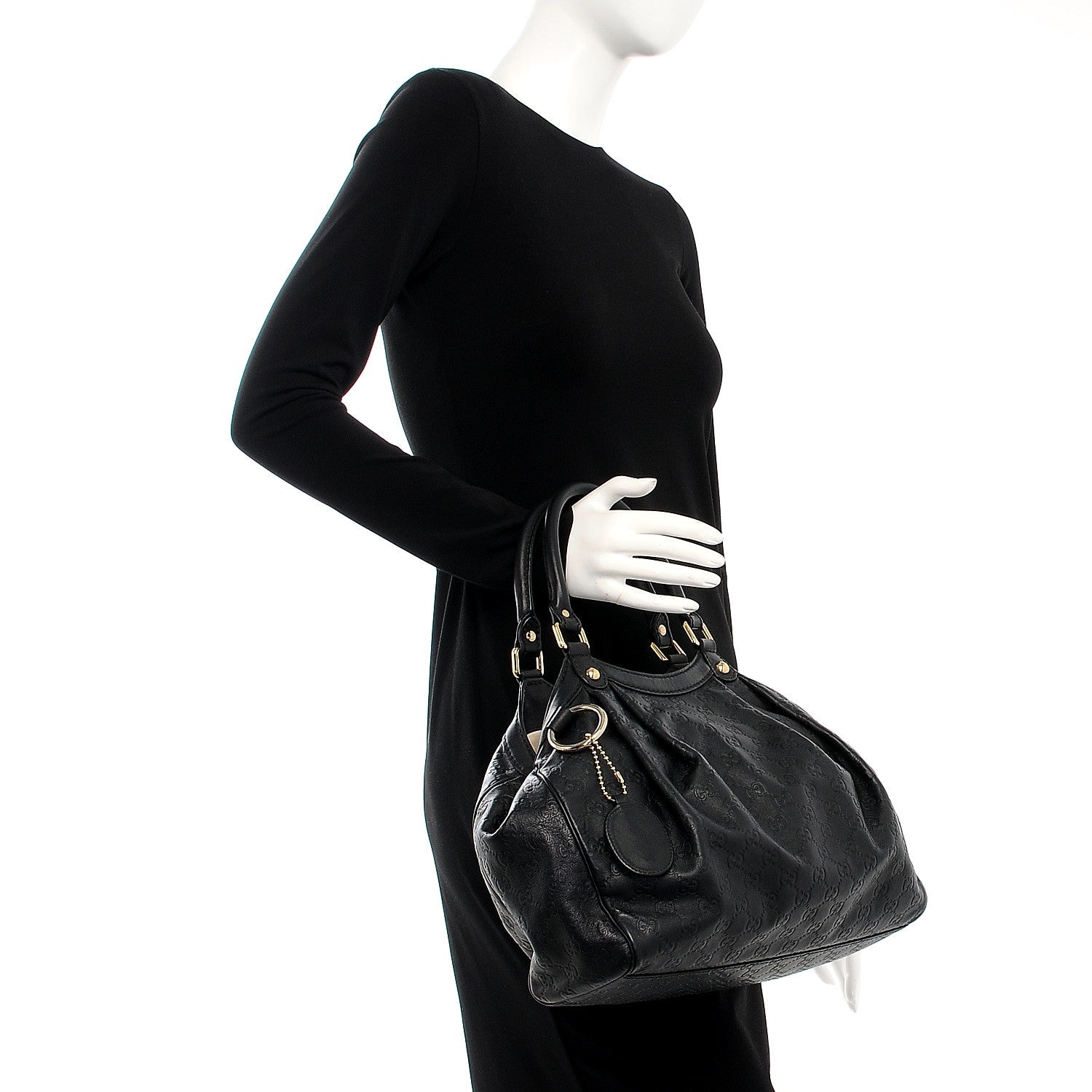Gucci Guccissima Medium Sukey Tote Black 2 of 12