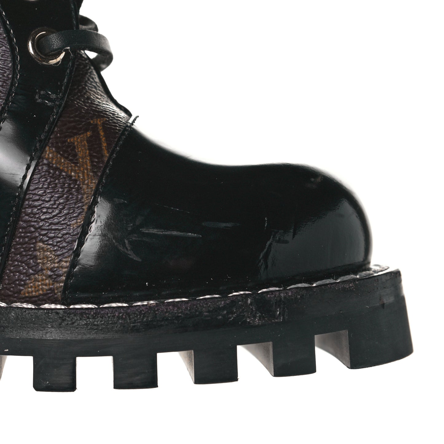 Patent Calfskin Monogram Star Trail Ankle Boots 41 Black