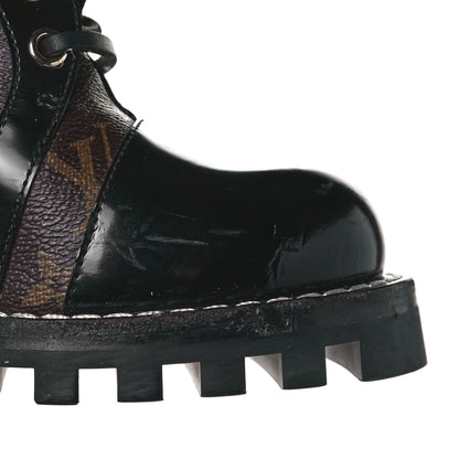 Louis Vuitton Patent Calfskin Monogram Star Trail Ankle Boots 41 Black 5 of 9