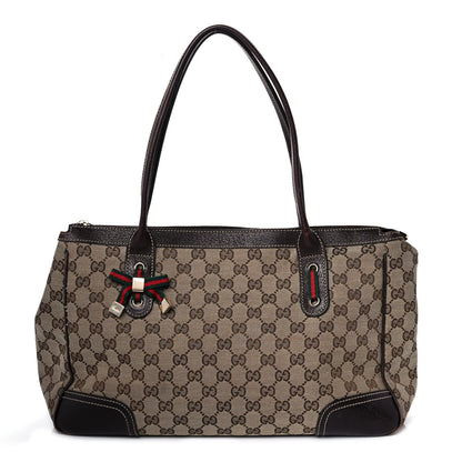 Gucci Monogram Medium Princy Tote Dark Brown 1 of 13