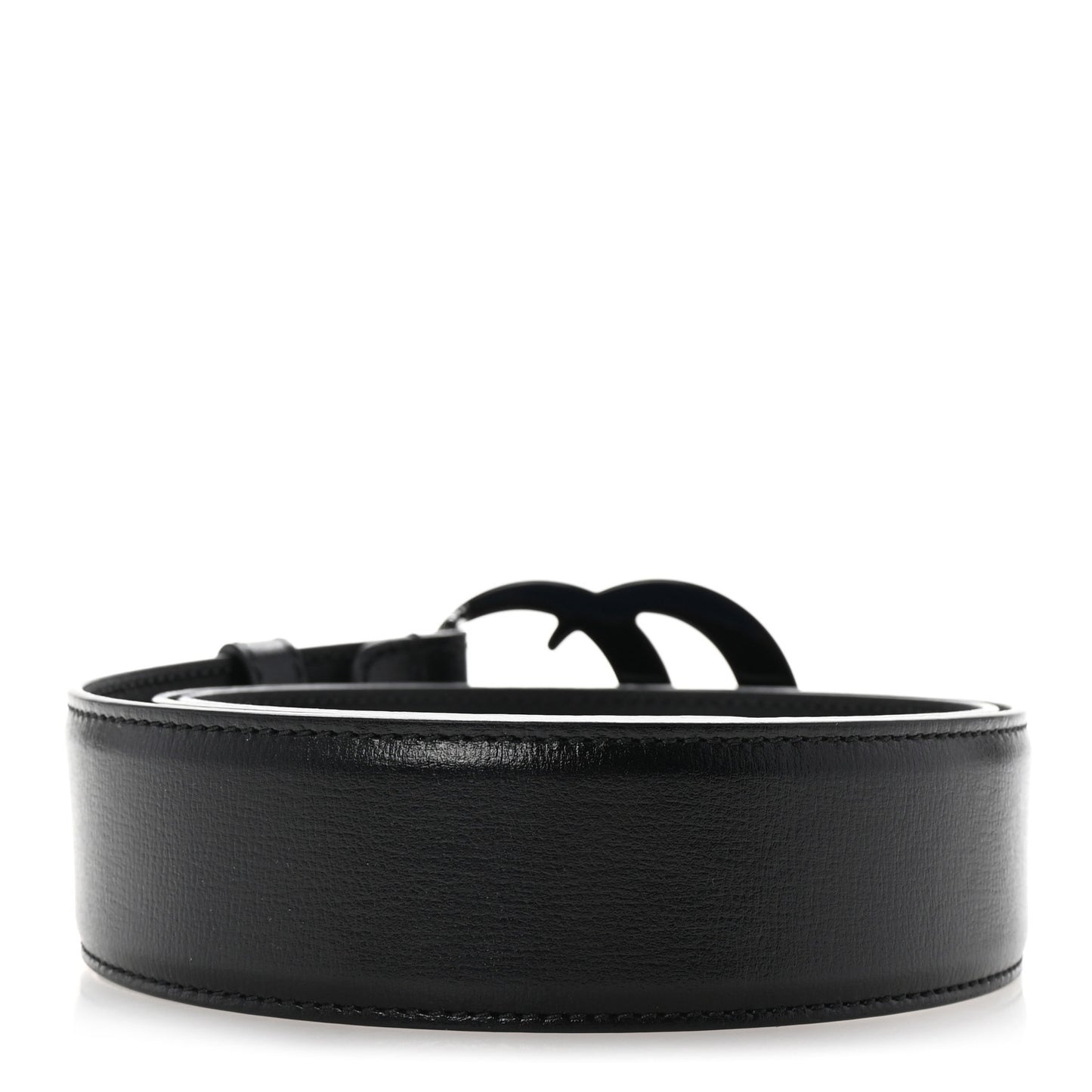 Azalea Calfskin Enamel Monochrome Double G 40mm Belt 90 36 Black