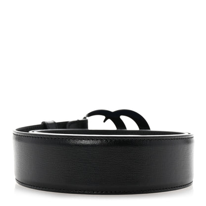 Gucci Azalea Calfskin Enamel Monochrome Double G 40mm Belt 90 36 Black 2 of 6