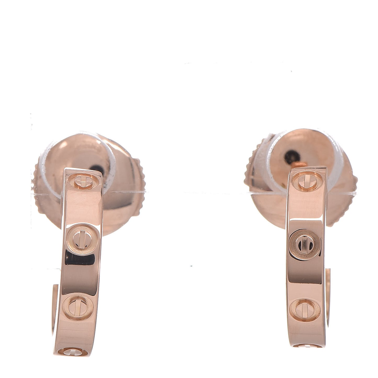 18K Pink Gold Small LOVE Hoop Earrings
