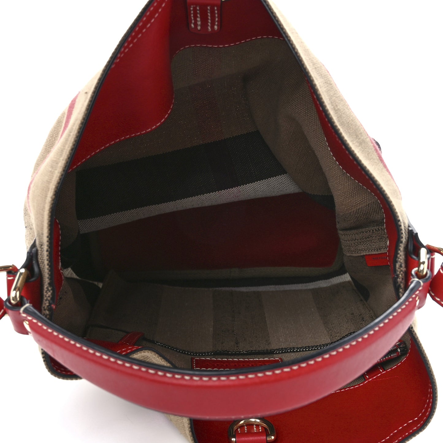 Canvas Mega Check Medium Ashby Hobo Cadmium Red