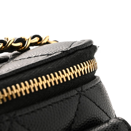 Chanel Caviar Quilted Polly Pocket East West Top Vanity With Chain Black 39 of 40