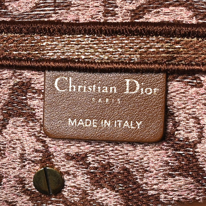 Christian Dior Canvas Embroidered Brocart Saddle Bag Metallic Pink 6 of 10