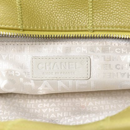 Chanel Caviar Square Stitched Tote Chartreuse 7 of 11