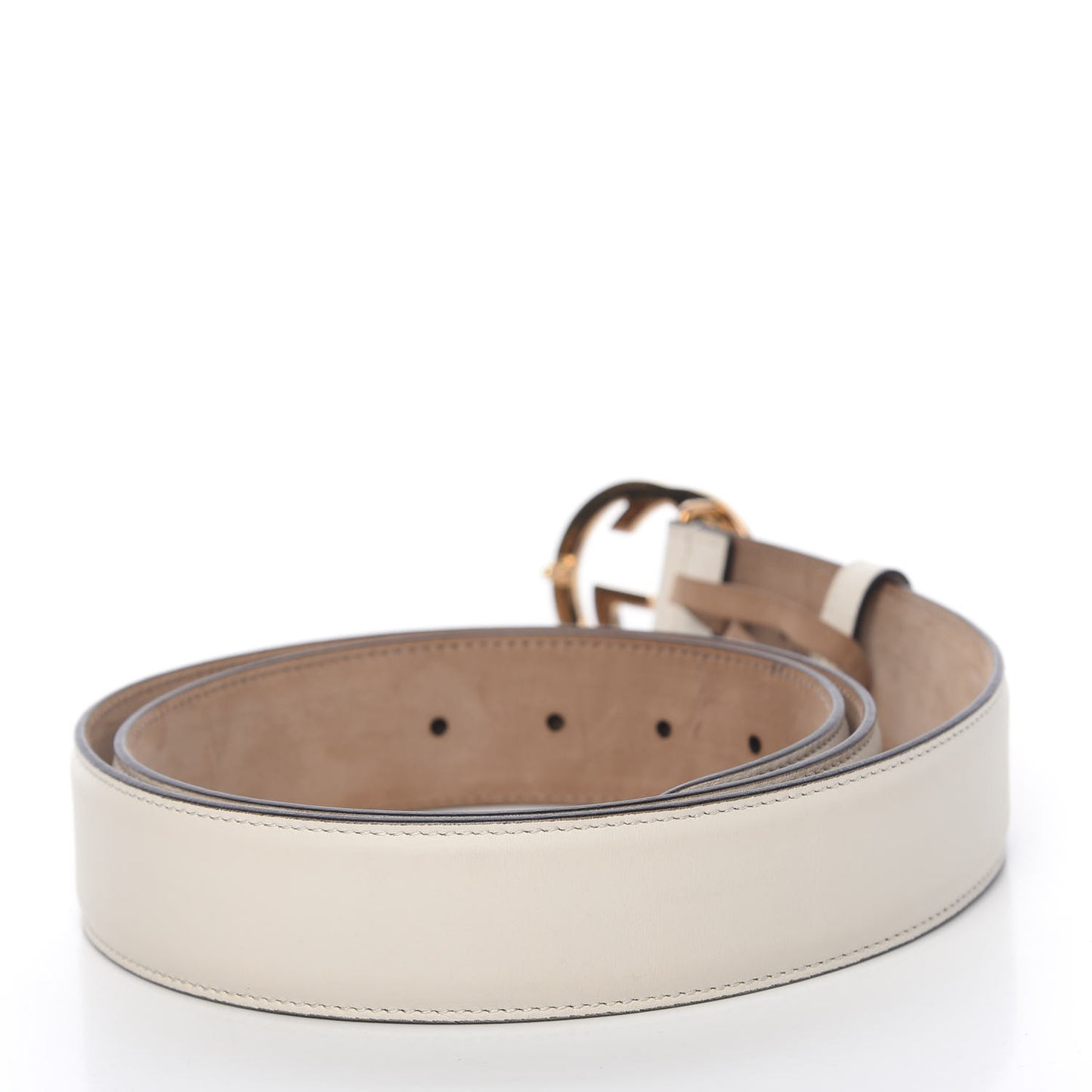 Calfskin Interlocking G 37mm Belt 105 42 Mystic White