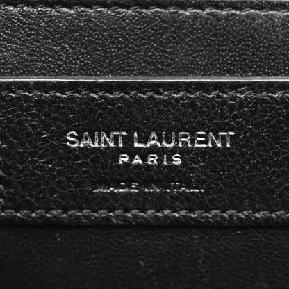 Saint Laurent Calfskin Crocodile Embossed Medium Classic Monogram Kate Tassel Satchel Black 6 of 12