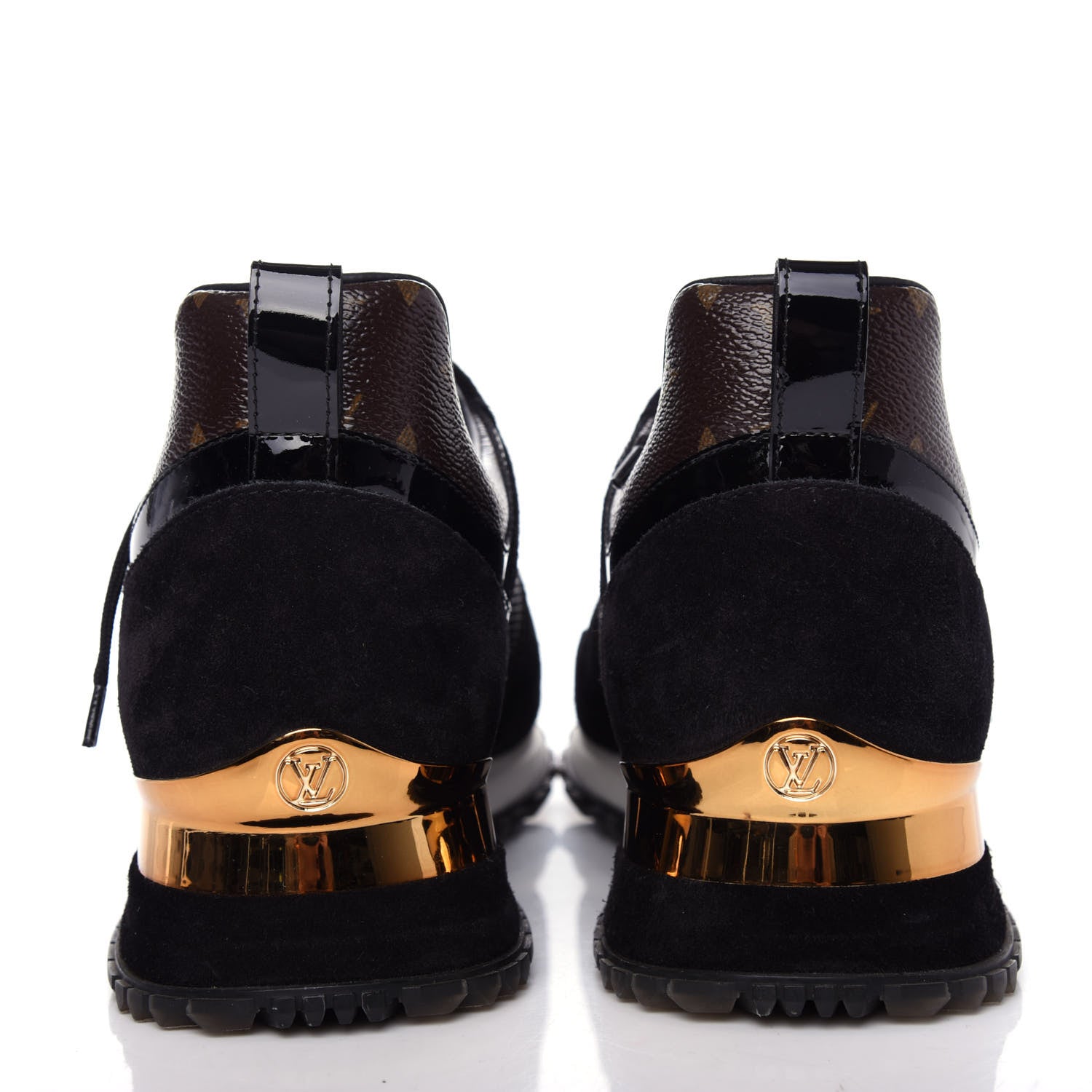 Louis Vuitton Suede Monogram Run Away Sneakers 37.5 Black 7 of 10