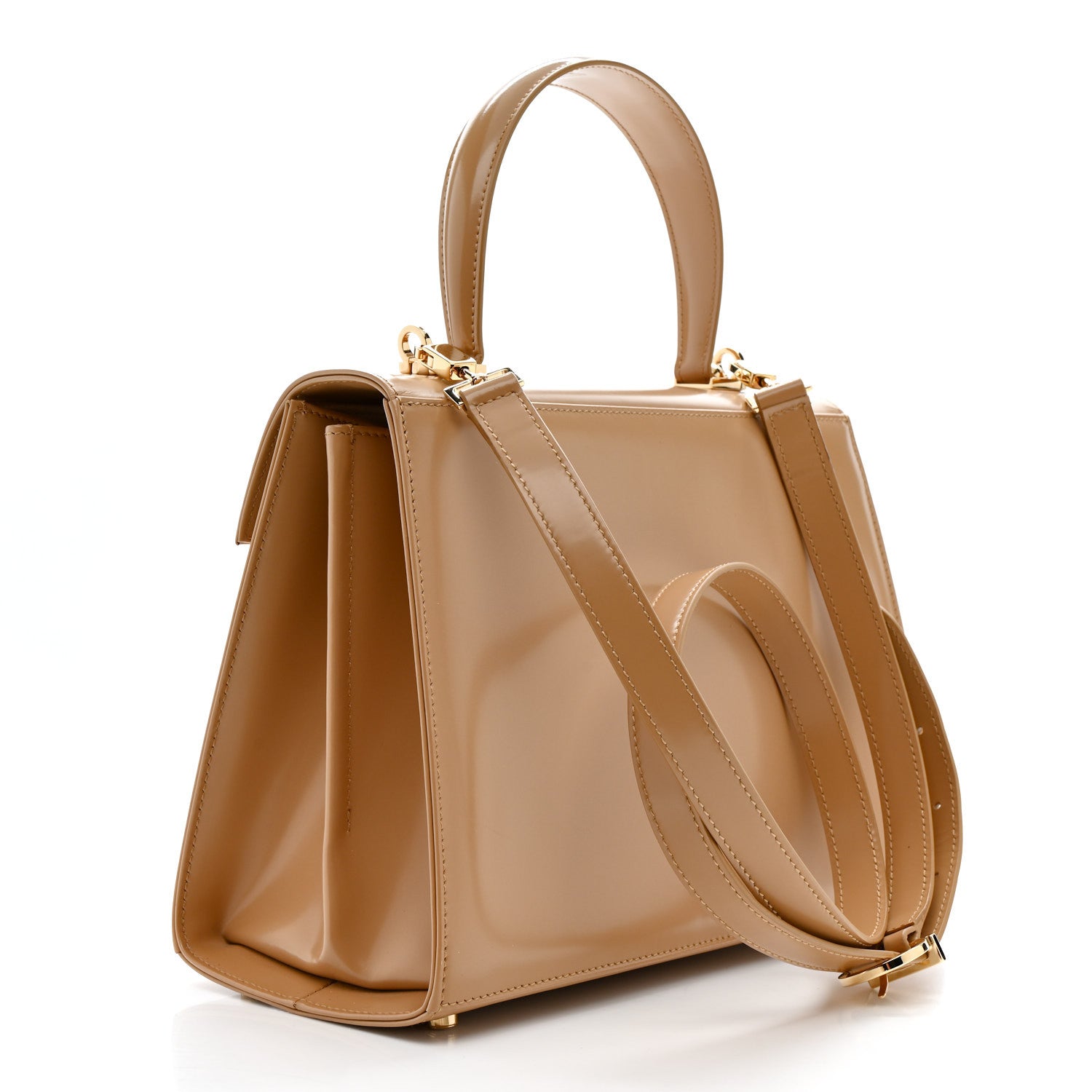 Salvatore Ferragamo Brushed Off Calfskin Iconic Large Top Handle