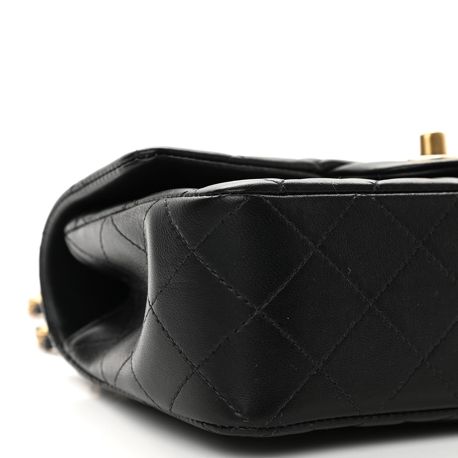 Chanel Lambskin Quilted Mini Top Handle Rectangular Flap Black 8 of 9