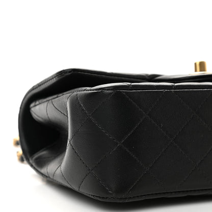 Chanel Lambskin Quilted Mini Top Handle Rectangular Flap Black 8 of 9