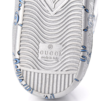 Gucci Miro Rubber Wax GucciGhost Print Mens New Ace Sneakers 7 Silver 7 of 9