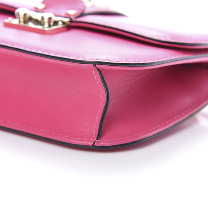 Valentino Garavani Vitello Small Glam Lock Rockstud Flap Pop Fuxia 9 of 10