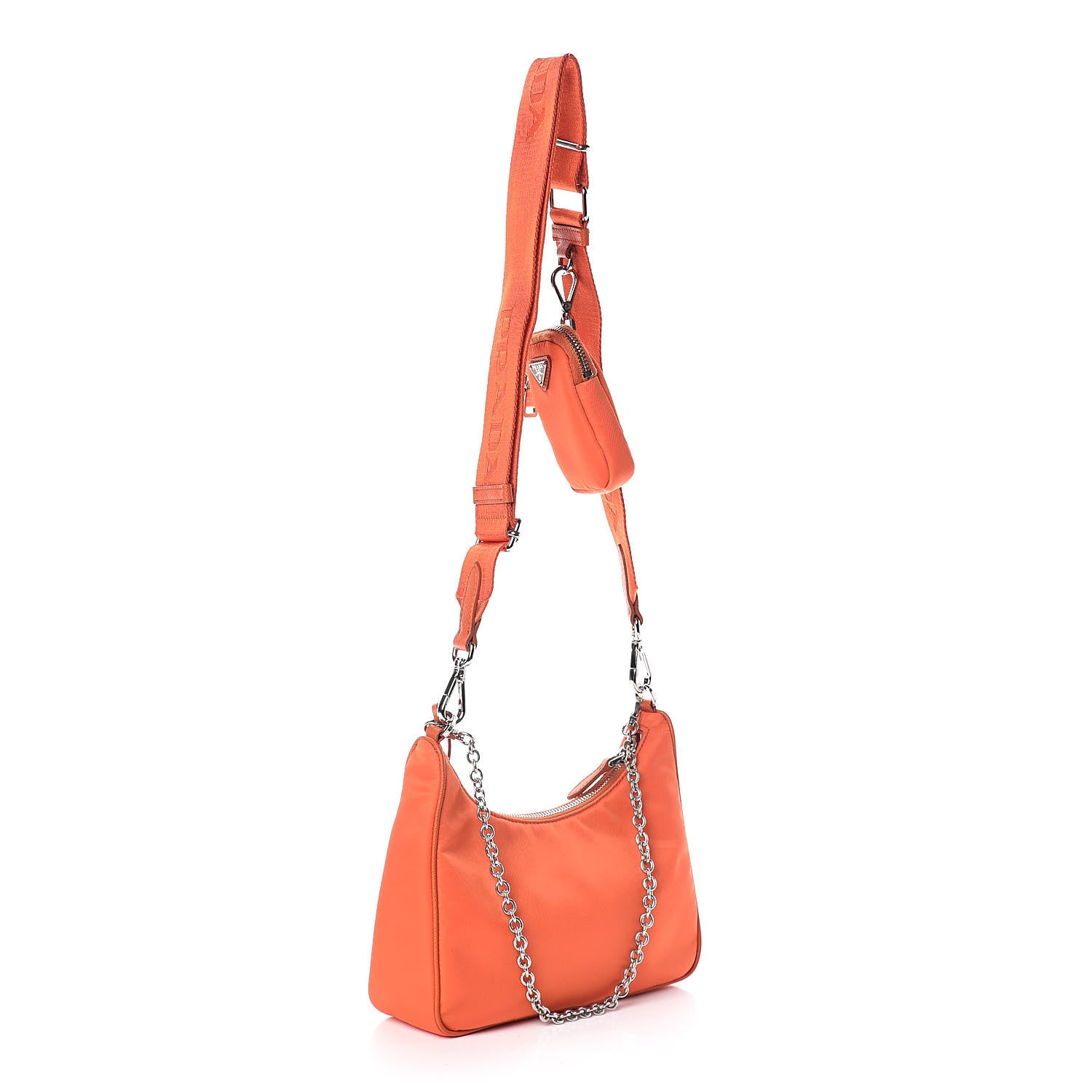 Prada Re-Nylon Saffiano Re-Edition 2005 Shoulder Bag Arancio 4 of 10