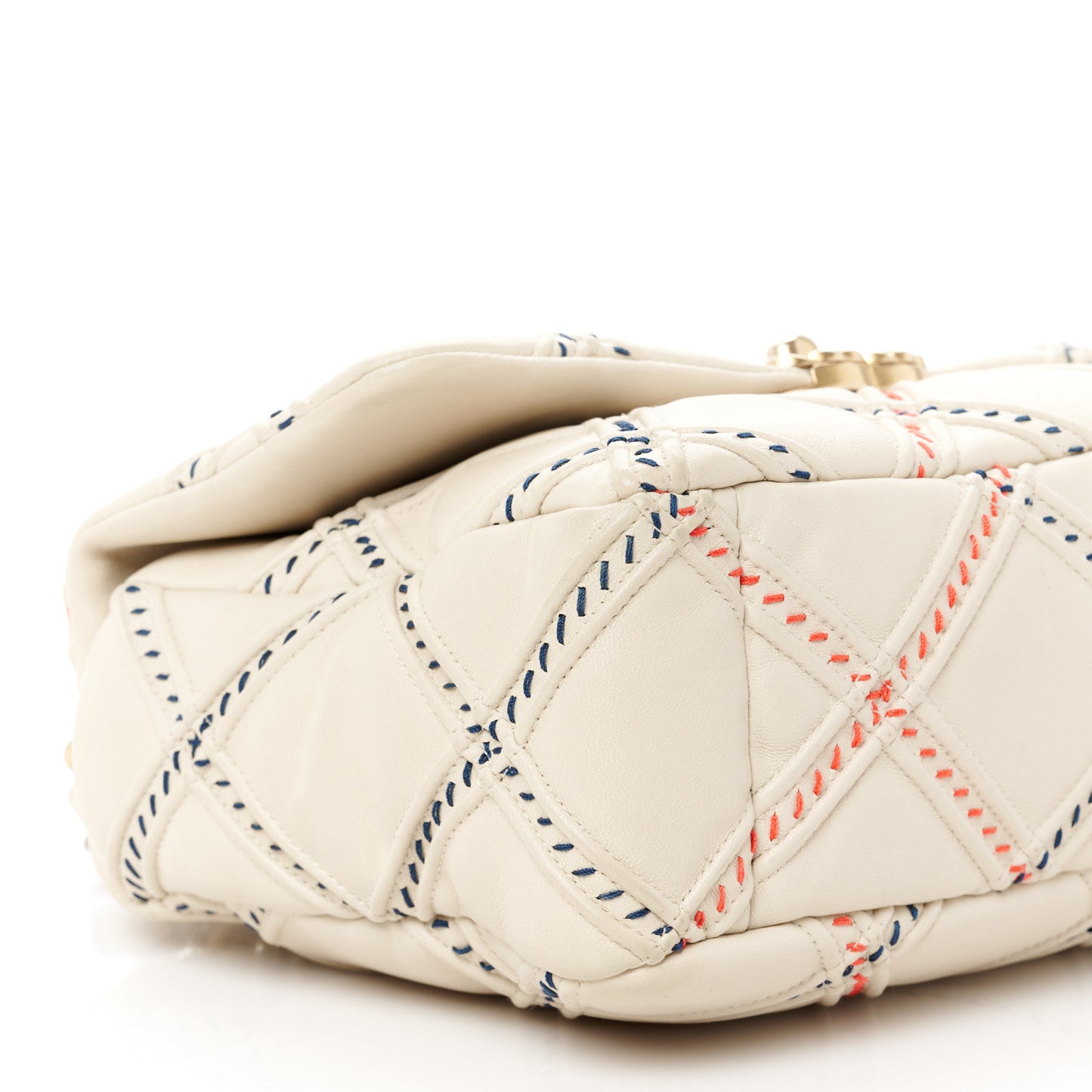 Lambskin Mixed Fibers Quilted Medium Chanel 19 Flap Beige