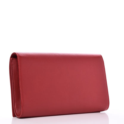 Saint Laurent Calfskin Monogram Large Belle De Jour Clutch Red 3 of 7