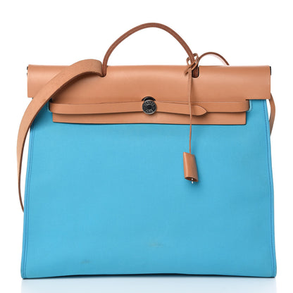 Hermes Toile Vache Hunter Herbag Zip 39 MM Bleu Azteque 4 of 13