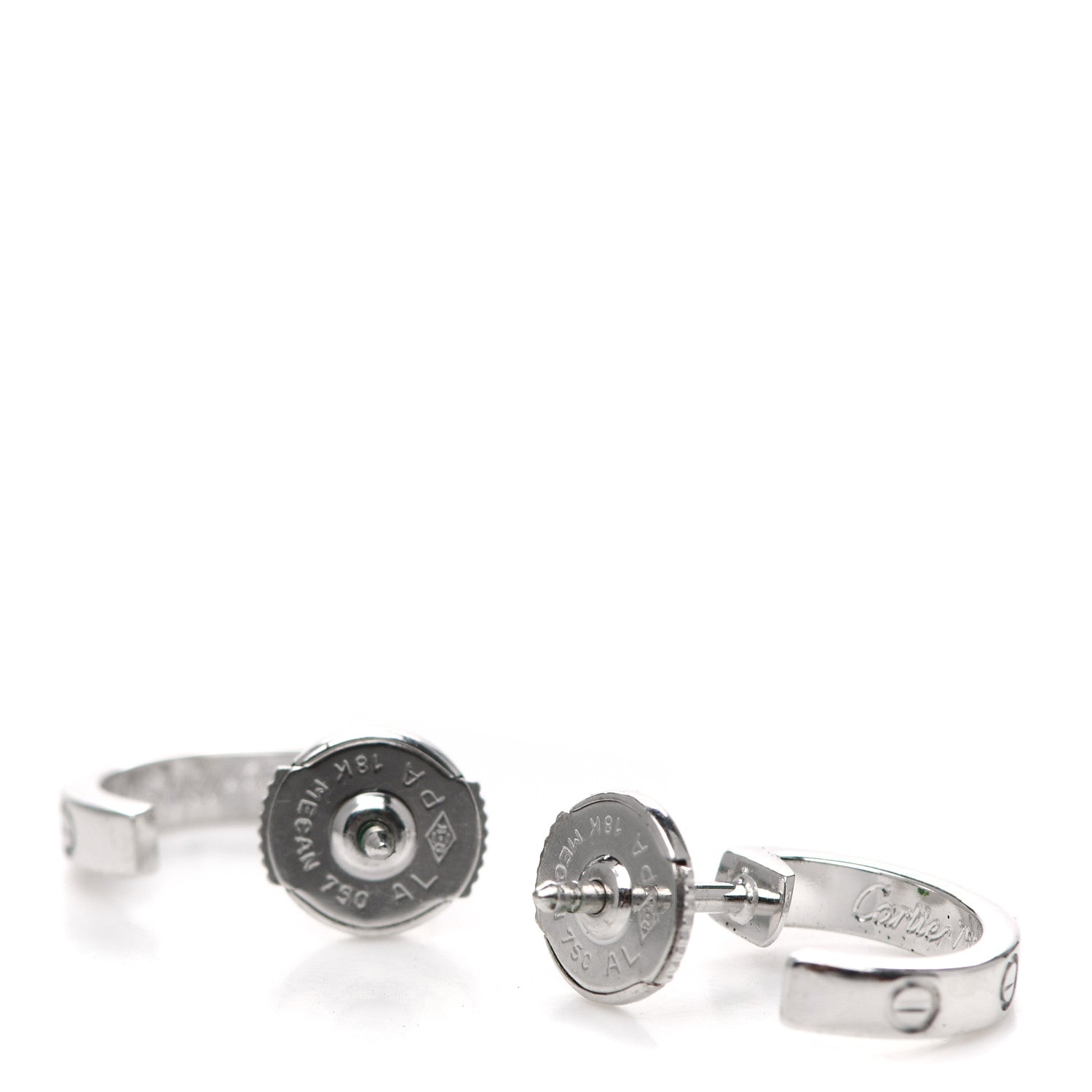 Cartier 18K White Gold Small LOVE Hoop Earrings 5 of 5