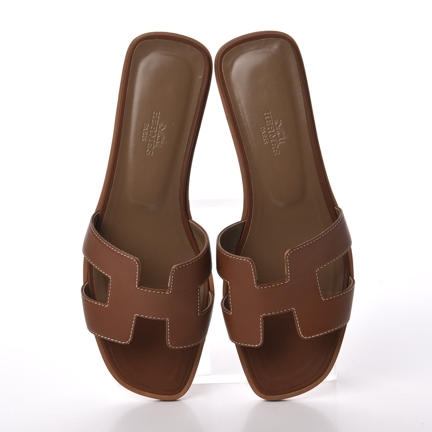 Box Calfskin Oran Sandals 37.5 Gold