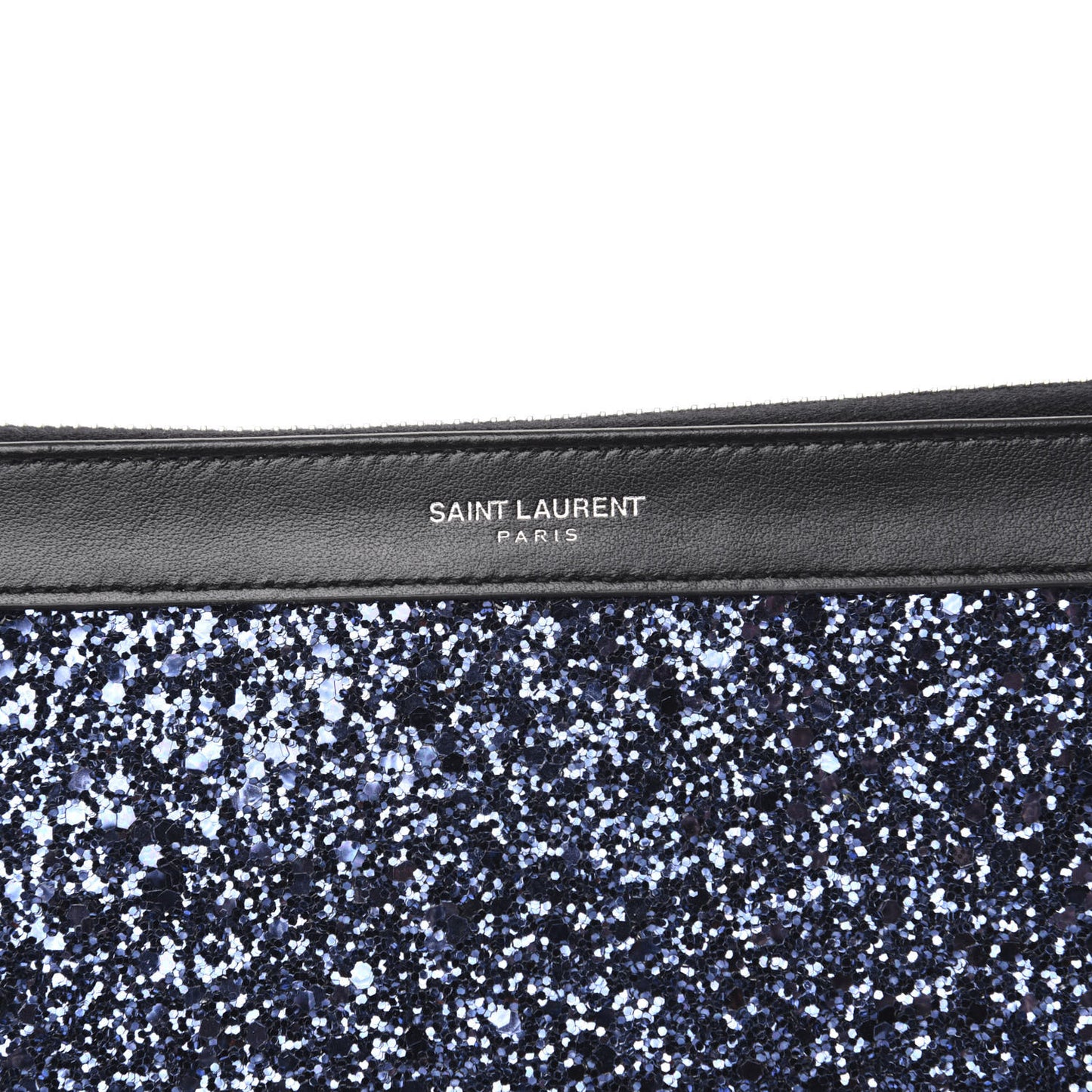 Calfskin Glitter Zipped Tablet Pouch Blue
