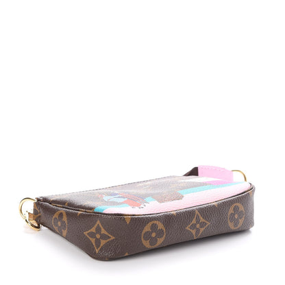 Louis Vuitton Monogram 2016 Christmas Animation Mini Pochette Accessories Rose Ballerine 4 of 7