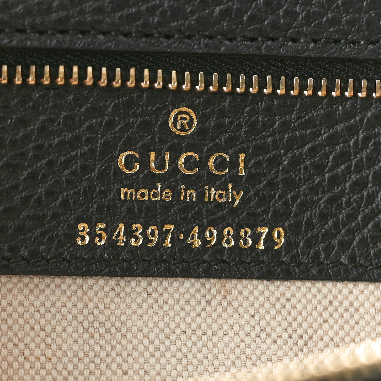 Gucci Pebbled Calfskin Medium Swing Tote Black 6 of 9