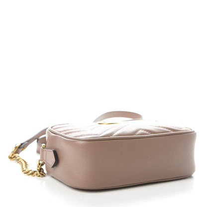 Gucci Calfskin Matelasse Mini GG Marmont Chain Shoulder Bag Porcelain Rose 4 of 10