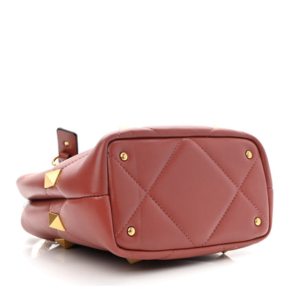 Valentino Garavani Nappa Small Roman Stud The Handle Bag Gingerbread 4 of 9