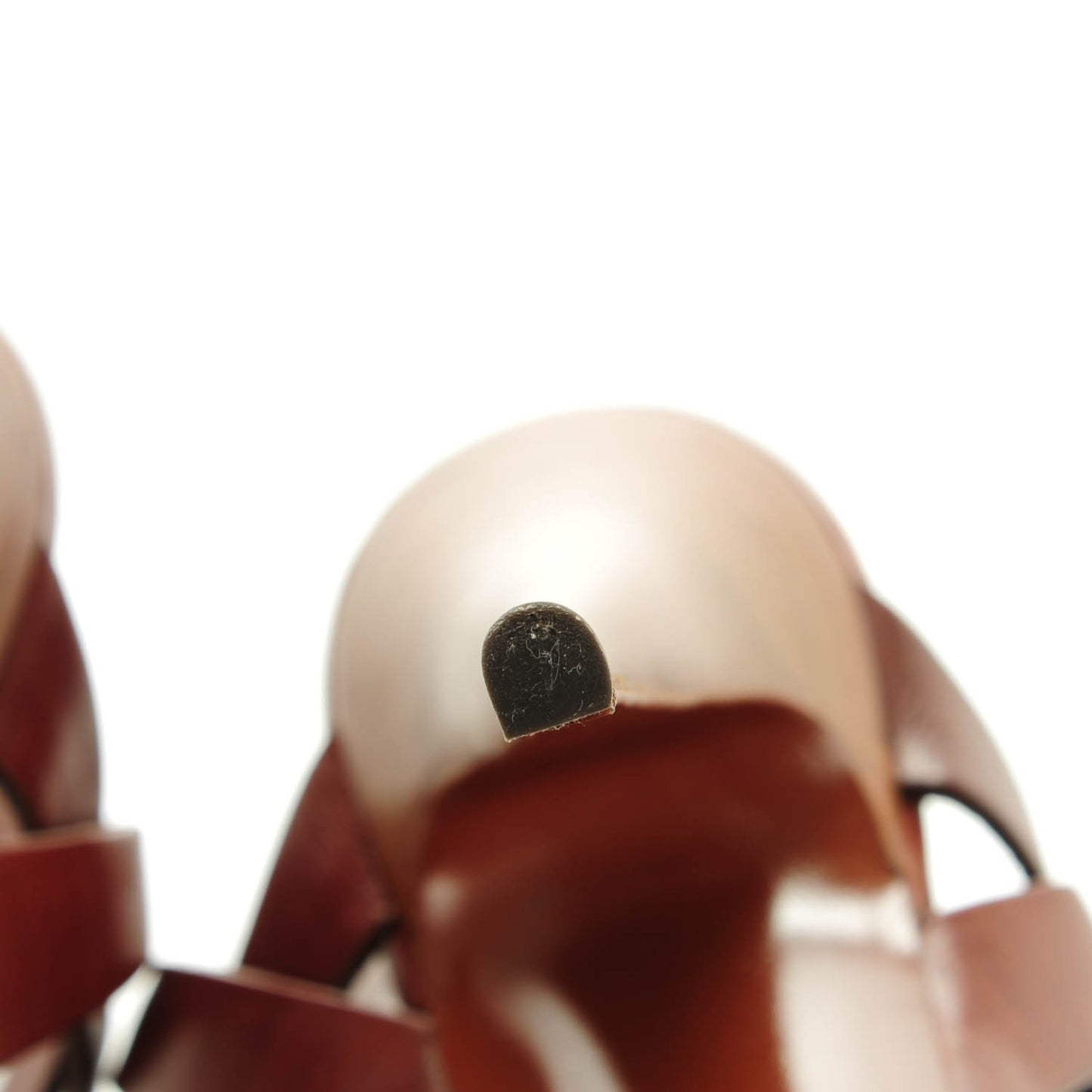 Calfskin Tribute 105 Platform Sandals 36 Dark Cuoio Paint