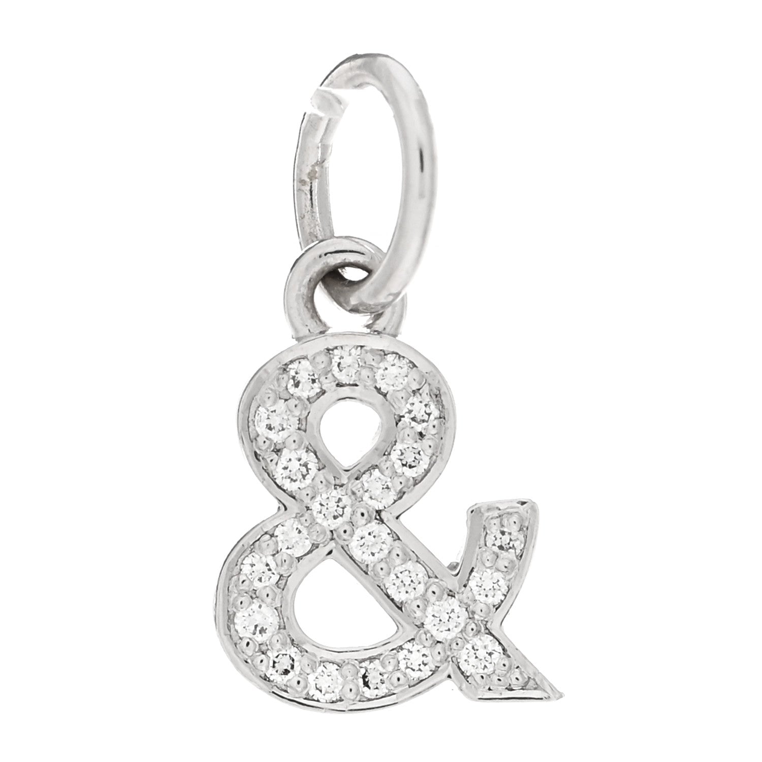 Tiffany 18K White Gold Diamond Small Ampersand Charm 1 of 3