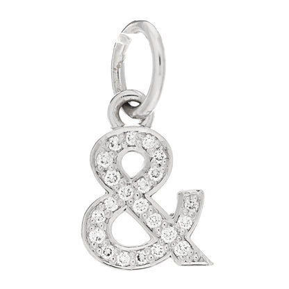 Tiffany 18K White Gold Diamond Small Ampersand Charm 1 of 3
