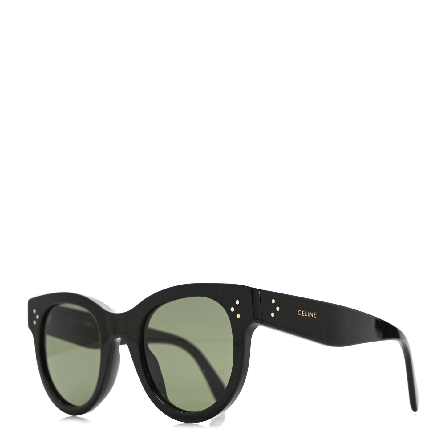Acetate Studded Mineral Round Sunglasses CL40031N Black