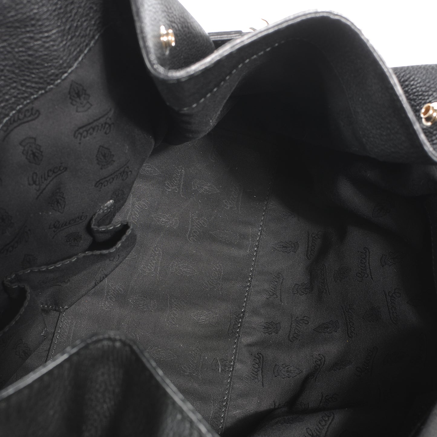 Leather Medium Web Heritage Shoulder Bag Black