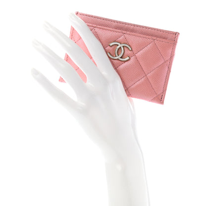 Chanel Iridescent Caviar Quilted Card Holder Rose Pink 2 of 8