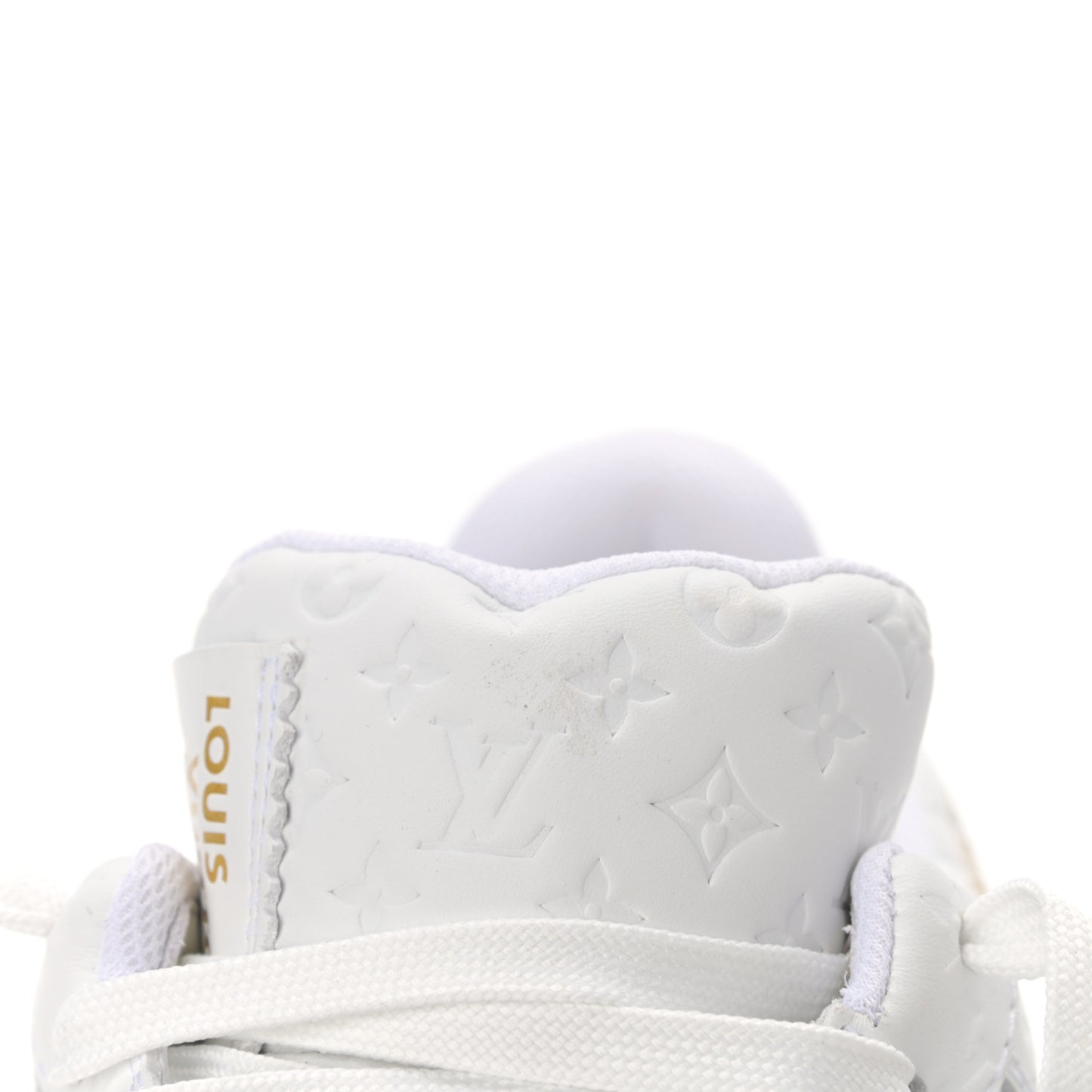 X NIKE AIR FORCE 1 Calfskin Monogram Mens Low Top Sneakers 9 White
