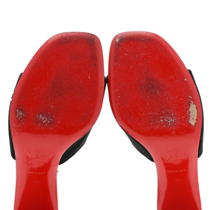 Christian Louboutin Veau Velours Specchio Dear Home 55 Slide Sandals 38 Black Crystal 10 of 11