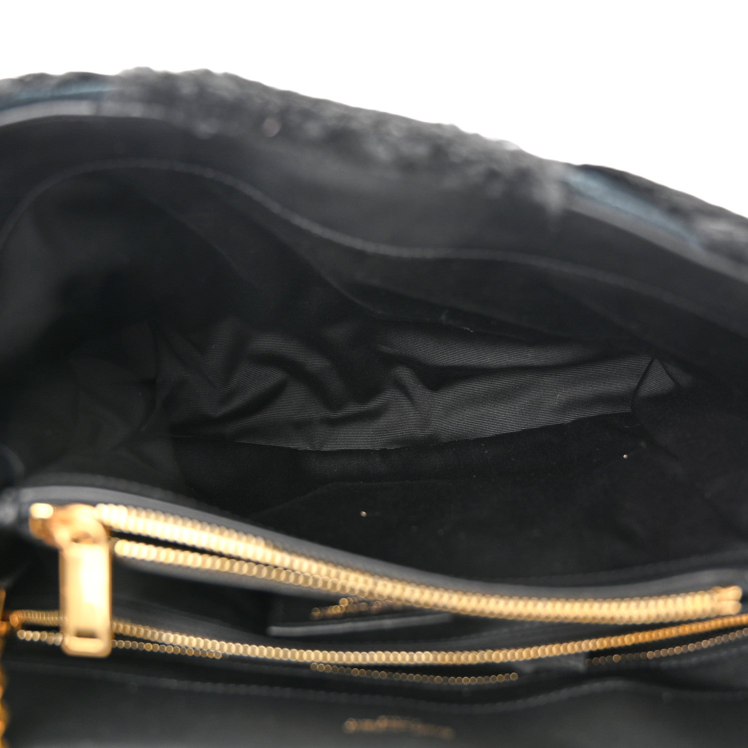 Saint Laurent Shearling Y Quilted Monogram Medium Loulou Chain Satchel Black 5 of 10