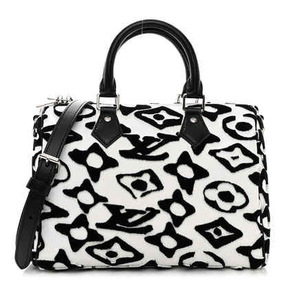 Louis Vuitton X UF Tufted Monogram Speedy Bandouliere 25 White Black 1 of 10