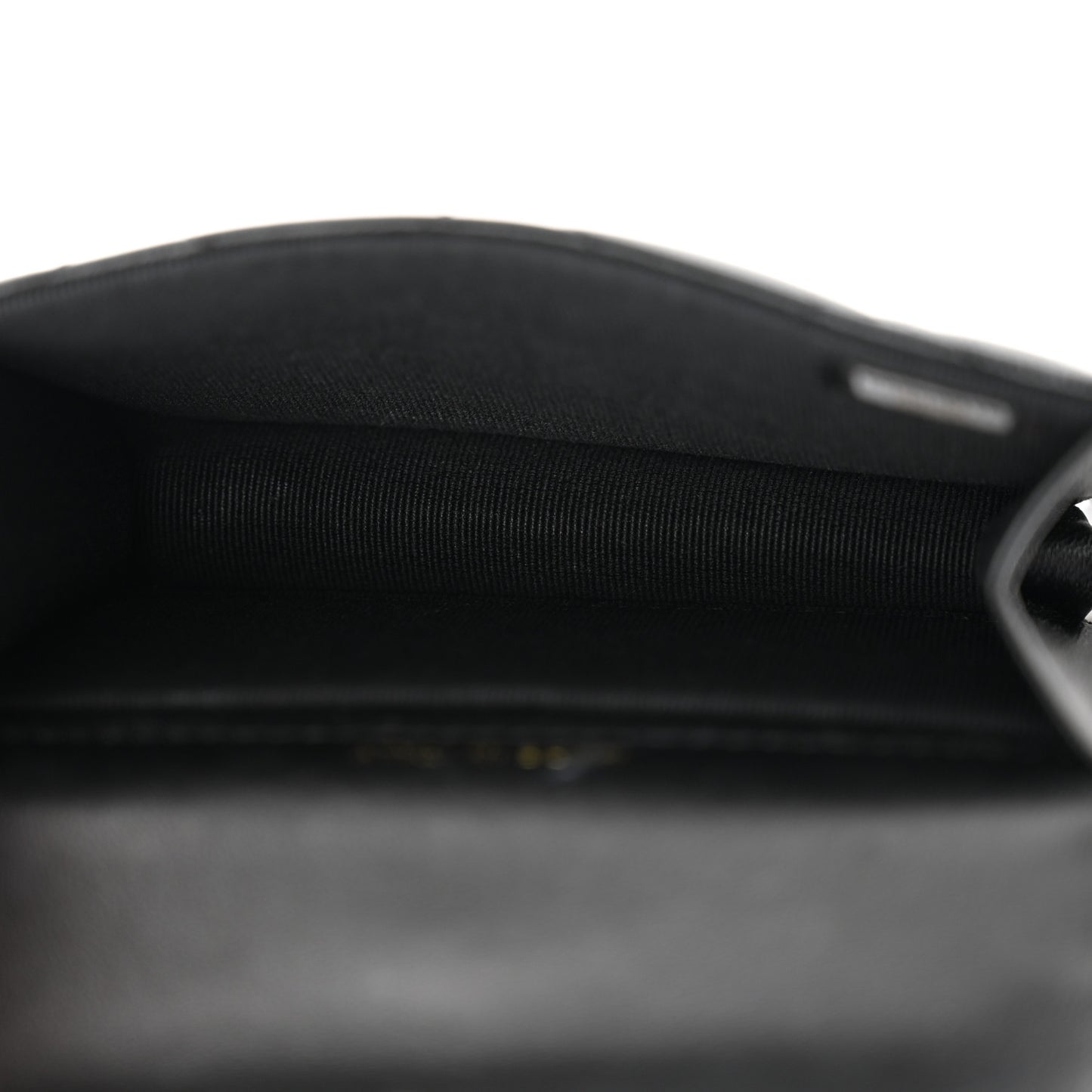 Lambskin Quilted CC Hook Card Holder Black