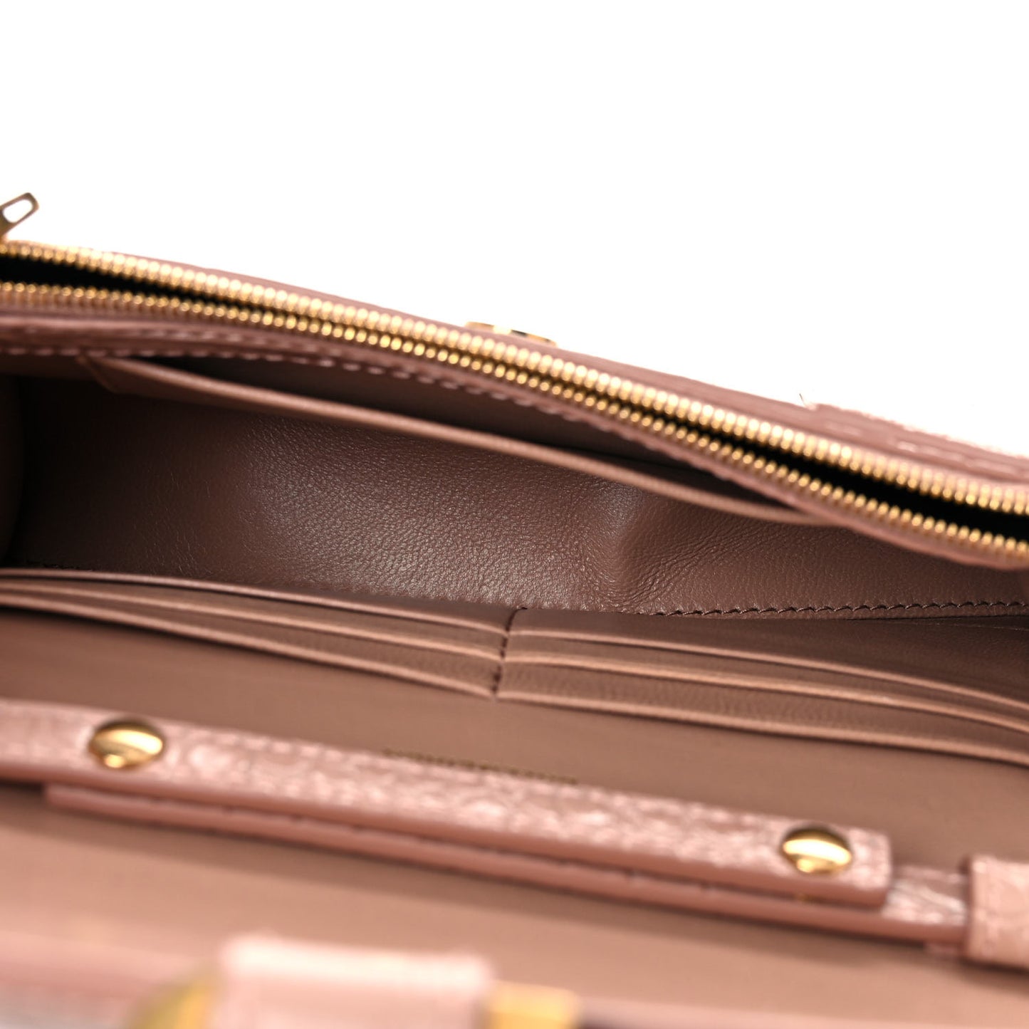Shiny Calfskin Crocodile Embossed Hourglass Chain Bag Nude Beige