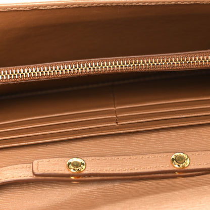 Prada Vitello Move Metal Oro Chain Wallet Caramel 5 of 9