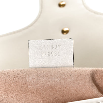 Gucci Calfskin Matelasse Small GG Marmont Shoulder Bag White 7 of 11