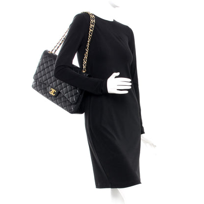 Chanel Lambskin Quilted Maxi Double Flap Black 3 of 10