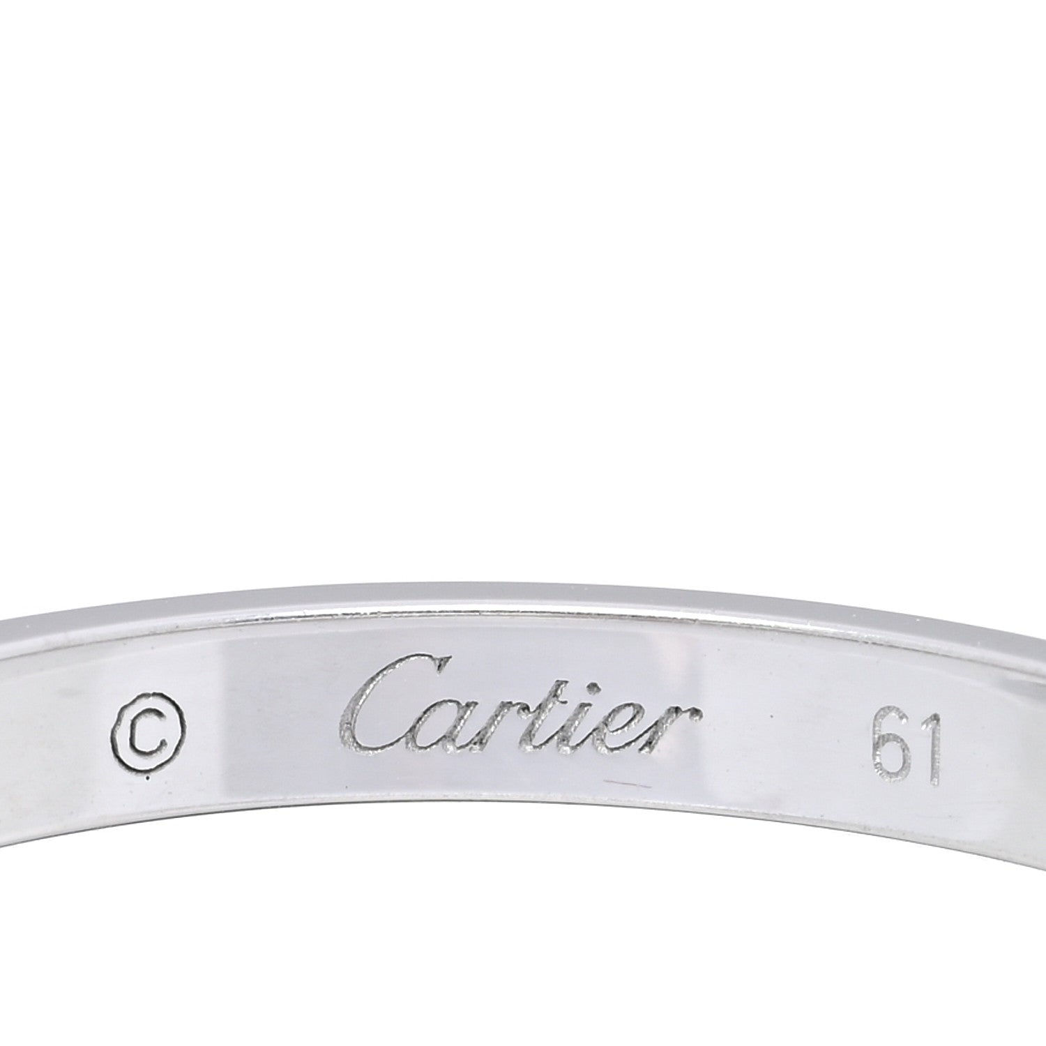Cartier 18K White Gold Diamond 2.6mm LOVE Paved Band Ring 61 9.5 4 of 5
