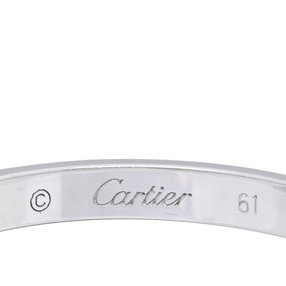 Cartier 18K White Gold Diamond 2.6mm LOVE Paved Band Ring 61 9.5 4 of 5