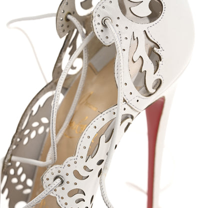 Christian Louboutin Calfskin PVC Impera 100 Pumps 38 White 11 of 13